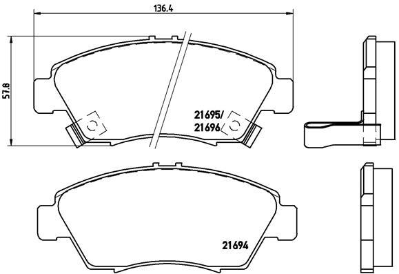 BREMBO P 28 023 Brake Pad Set, disc brake for ACURA,HONDA