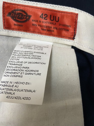 Dickies Occupational Pants Mens 42 X 35 Navy Blue Straight-Fit Cargo Pockets - Picture 6 of 11