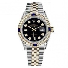 Womens Rolex Datejust 31 mm Black Dial with Sapphire & Diamond Watch