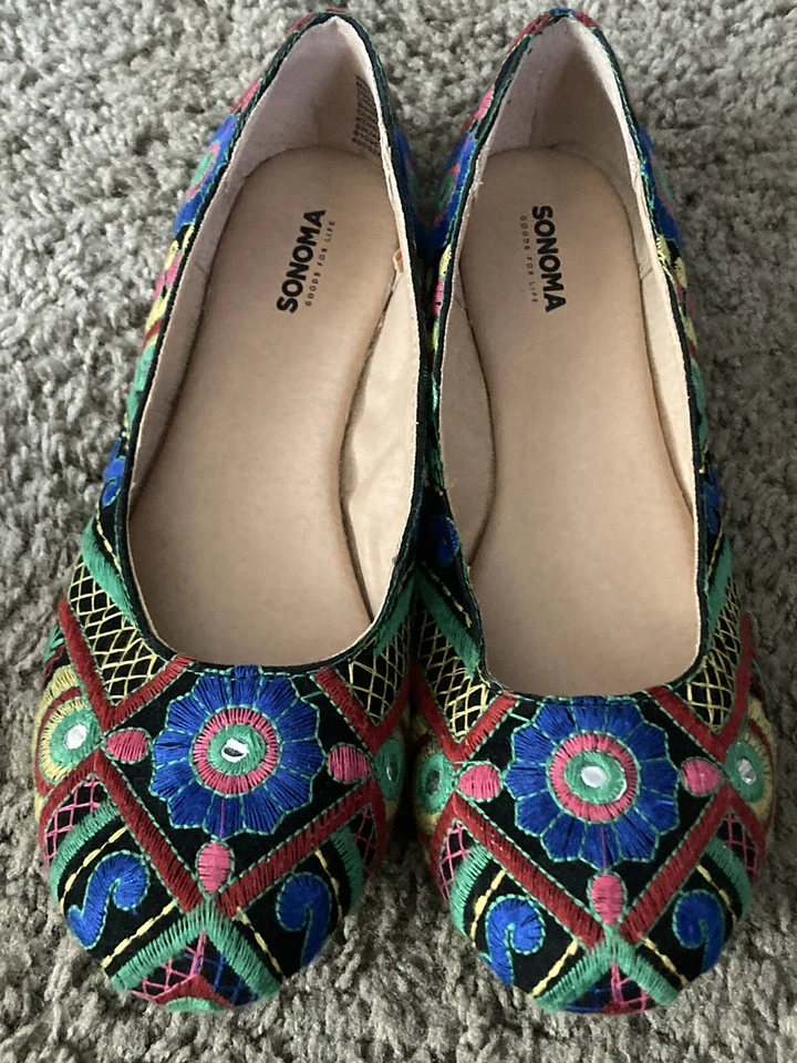 ZAPATOS PLANOS SIN CORDONES SONOMA MUJER FLOR MULTICOLOR TALLA 8,5 M Foto 3 de 4