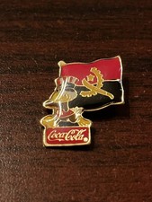 Vintage 1984 Los Angeles Olympics Coca Cola Sam Eagle Angola Flag Lapel Pin