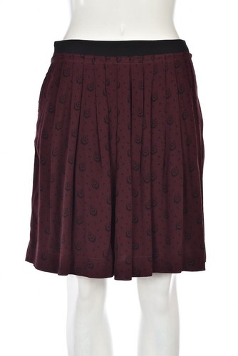 Comptoir Des Cotonniers Skirt Size 42 Purple Printed Pleated Above Knee - 第 1/5 張圖片