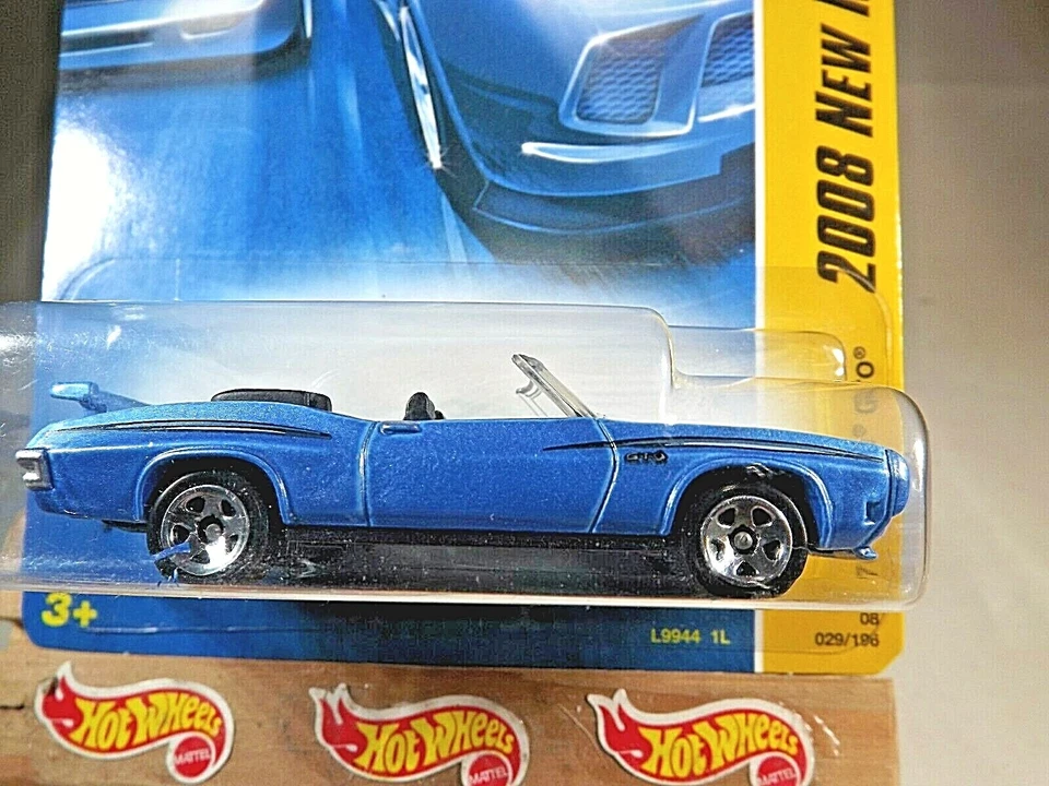 2008 Hot Wheels #29 New Models 29/40 '70 PONTIAC GTO Blue Variation w/Chrome5Sp - Image 2 of 4