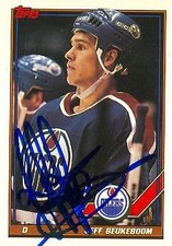 Jeff Beukeboom autographed Hockey Card (Edmonton Oilers) 1991 Topps #284