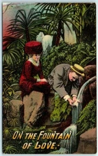 Lovers Art Print - Love/Romance Greeting Card - On the Fountain of Love