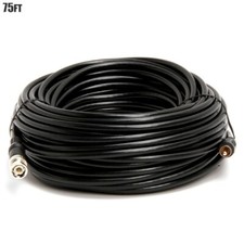 75FT BNC Male to RCA Male RG59 Coax Coaxial Video Cable Cord 75 Ohm Black
