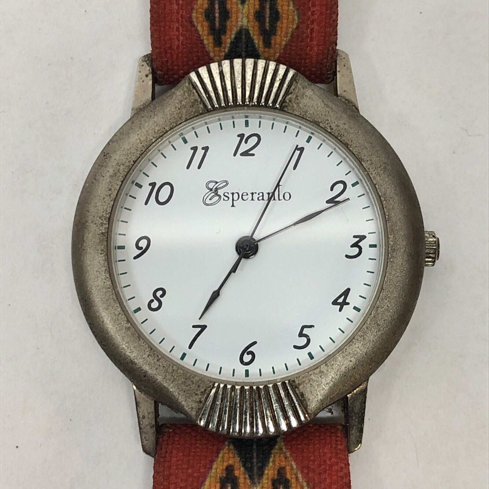 Vintage Esperanto Analog Watch, Genuine Leather Band, Works, New Battery