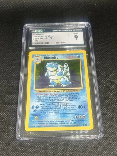 J4 Pokemon - Blastoise Base Set Unlimited Holo Rare #2 (CGC 9 Mint)