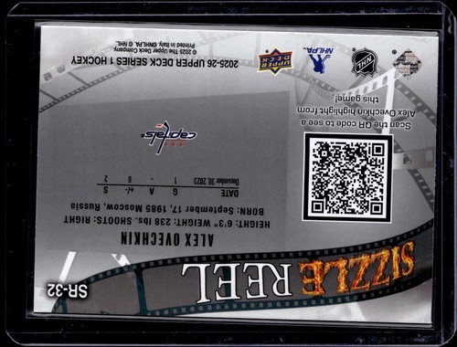 2025-26 Upper Deck #SR-32 Alex Ovechkin Sizzle Reel - Bild 2 von 2