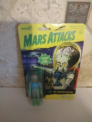 Mars Attacks - #1 The Invasion Begins  3.75'' ReAction Super 7 Glow In The Dark