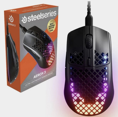 SteelSeries Aerox 3 Wired RGB Gaming Mouse Ultralight Boxed Tested