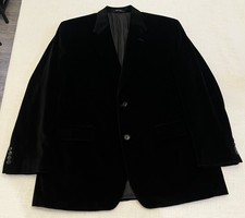 RALPH Ralph Lauren Velvet Blazer Black Jacket Mens 42R Dillard's 100 Cotton 2B
