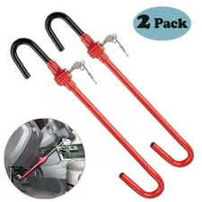 2X Steering Wheel Brake Lock, Vehicle Anti-Theft Security Brake Pedal Lock