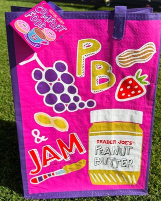 Trader Joe s Reusable Comfort Food Tote PB&JAM Cookies&Milk Mac&Cheese Shopper