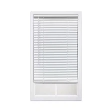 White Cordless Light Filtering Eco Mini Blinds with 1 In. Slats - 39 In. W X 64