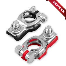2 NEW Car Battery Terminal Connector Post Positive Negative Heavy Duty Universal