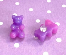 Gummy Bear Earrings For Sensitive Ears pink Purple