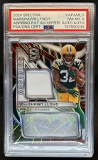 2024 Spectra MarShawn Lloyd Aspiring Patch Auto RC Hyper #/60 PSA 8 Authentic