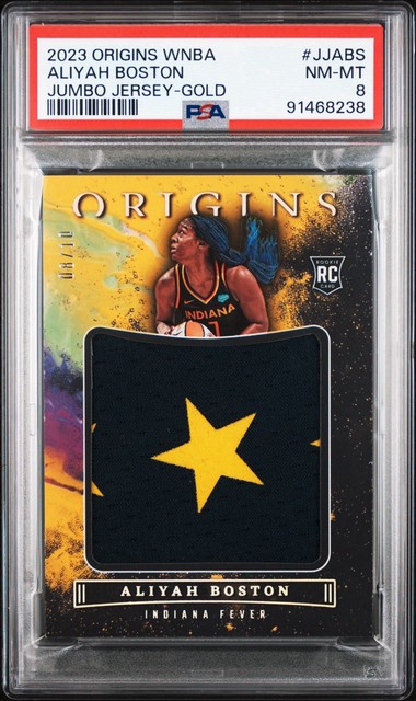 2023 Panini Origins WNBA Aliyah Boston ROOKIE Gold /10 RC PSA 8 Jumbo Jerseys