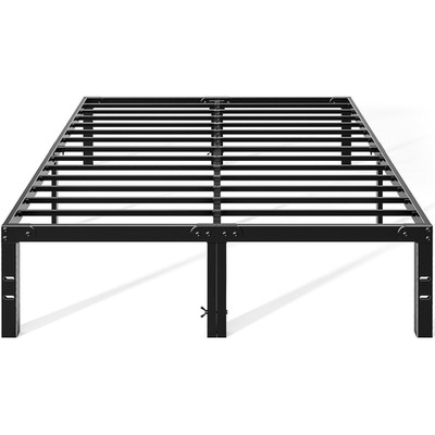 14'' Metal Queen Bed Frame with Sturdy Steel Slat Support Black 2200LBS Heavy Dut