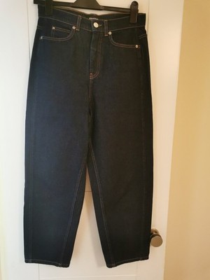 WHISTLES Dark Denim Authentic Barrel Leg Jeans Size 27 RRP £95