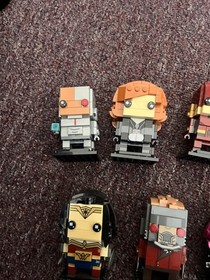 Lego BRICKHEADZ Superhero Lot Of 9 AQUA MAN IRON MAN FLASH WONDERWOMAN AND MORE