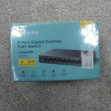 TP-Link LiteWave LS108GP 8-Port Gigabit Desktop PoE+ Switch 62W Metal Plug Play