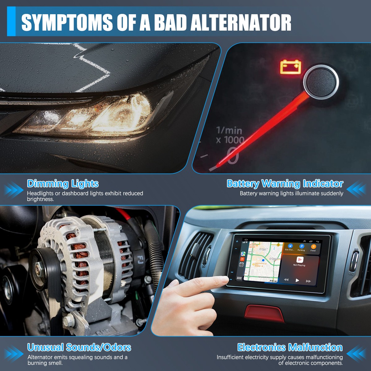 Alternator 11099  For Honda Odyssey Pilot Ridgeline Acura MDX RL TL 3.2/3.5/3.7L