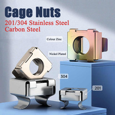 SS/Color Zinc/Ni-Plated Cage Nuts Floating Clip-On for Sheet Metal Cabinets