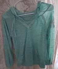 Women's Medium Green Hoodie Long Sleeves