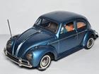 Vintage 1960s Bandai VW Beetle Tin Litho Battery Operated Bump and Go Toy Car