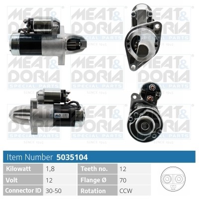 Meat & Doria Starter FüR Smart Forfour 454 1.5 Cdi Mitsubishi Colt Vi Z3_A-image