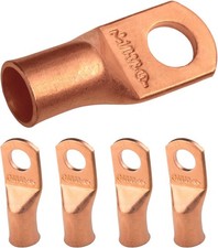 5pcs 1/0 AWG 3/8 Stud Copper Wire Lugs, Ring Terminals, Battery Cable Ends