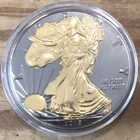 2018 Double Sided Gold Gilded Liberty American Silver Eagle 1 oz 999 Fine Silver