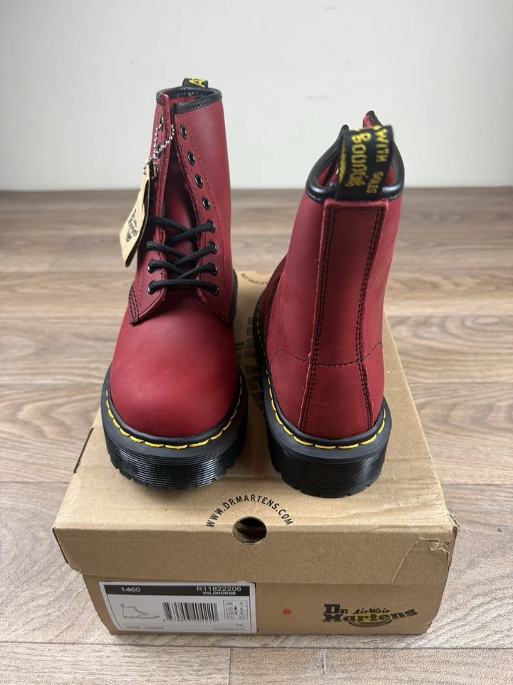 Bottines Dr. Martens 1460 Rouge Cerise en Cuir - Taille 37 - Neuve - Photo 4/4