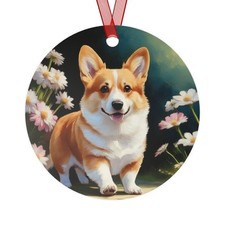 Welsh Corgy Puppy - Christmas Tree Metal Ornaments