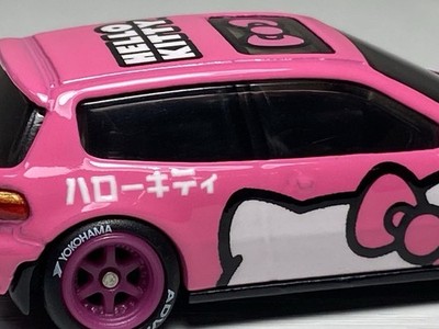 Hot Wheels Hello Kitty Honda Civic EG Premium Custom Pink Real