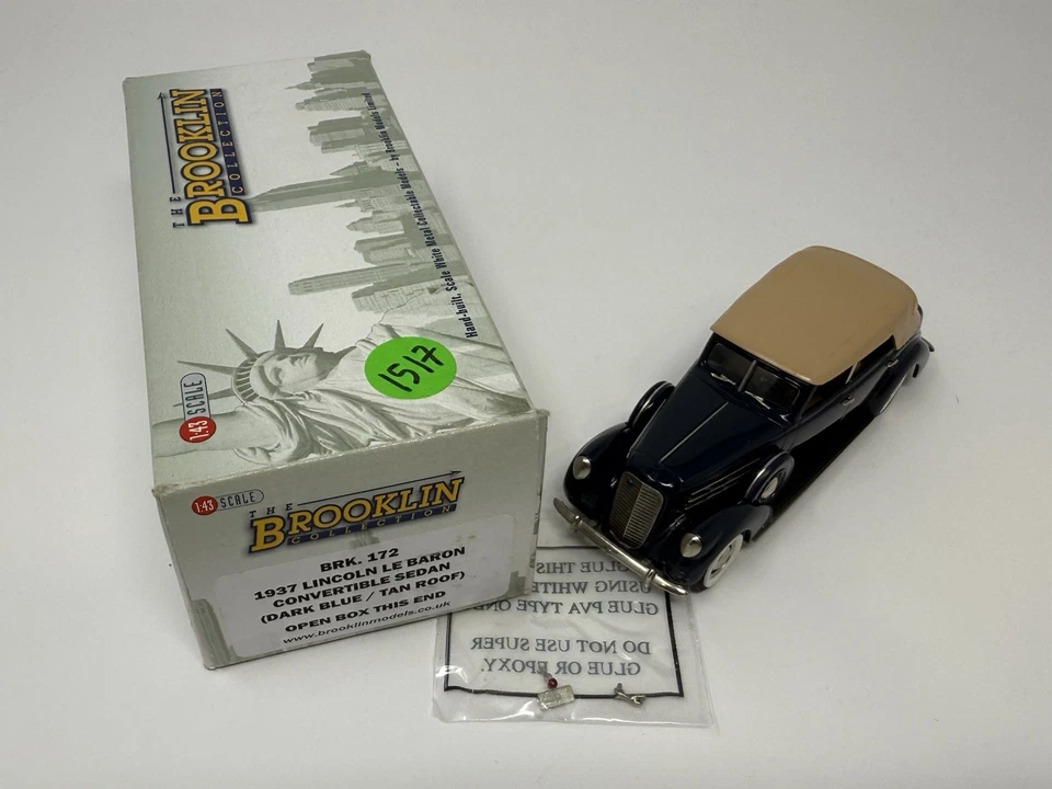 Brooklin Models BRK172 1937 Lincoln Le Baron Convertible Sedan Brk 172 Dark Blue - Image 2 of 4