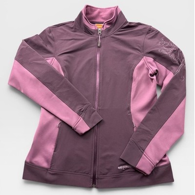 Merrell Aeroblock Softshell Jacket Womens Medium Purple Embroidered Full Zip
