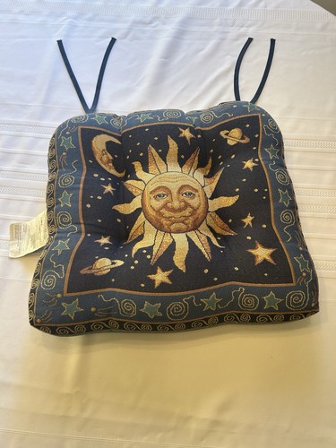 VTG Rare 90’s Celestial Sun Moon Stars Tapestry Chair Cushion Whimsigoth