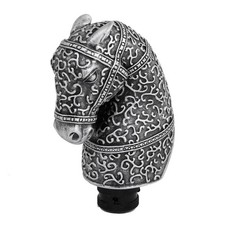 Silver Grey Horse Head Manual Gear Shift Knob with
