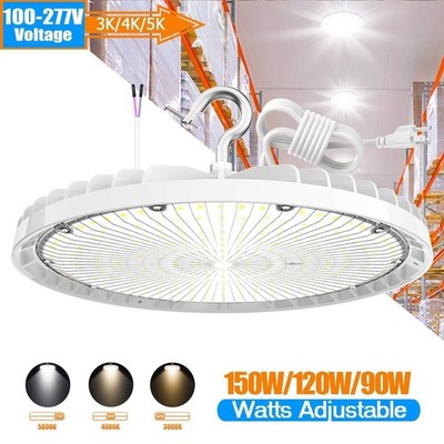 150W/120W/90W Adjustable 3CCT Commercial Warehouse LED High Bay Light Fixture