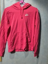 Nike Hoodie Womens XS Pink Pullover Fleece Hooded Kangaroo Pocket Logo
