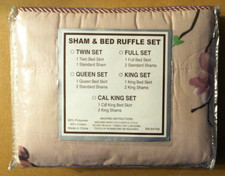 Sham & Bed Ruffle Set King Size 2 Pieces New Never Been Open