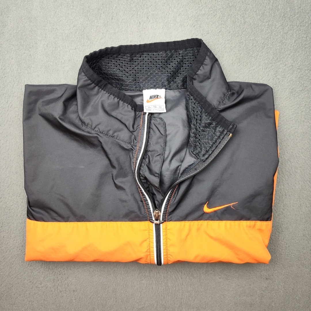 SACAI X NIKE Giacca a vento vintage Nike uomo extra large arancione anni 90 Y2K Center Swoosh