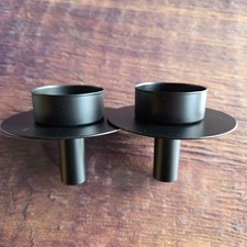 2 x Metall Schwer Schwarz Kerzenhalter auf Flasche Universal Teelichter Gothic