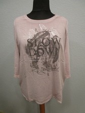 Monari Shirt 3/4 Ärmel Rundhals Strass altrosa Gr.46 (M1060-31)