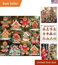 12Pcs Gingerbread Ornaments for Christmas Tree Decorations, Plastic Gingerbre...