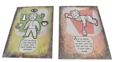Lot of 2 Displate Fallout Vault Boy Metal Posters Matte Wall Art 17.7'' x 12.6''