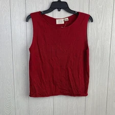 Field Manor Red Knit Tank Size M NWT